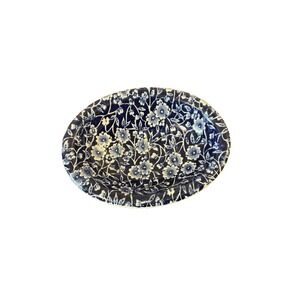 Burleigh Cailico Blue & White Floral Ceramic Soap Dish England Printed Backstamp